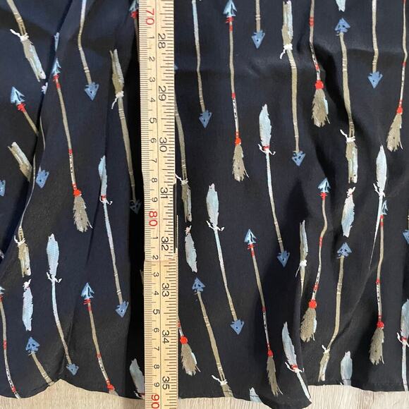 JOIE 100% Silk Arianna Sleeveless/Tank Shift Dress Arrow Print Multi Black Med - Picture 11 of 12